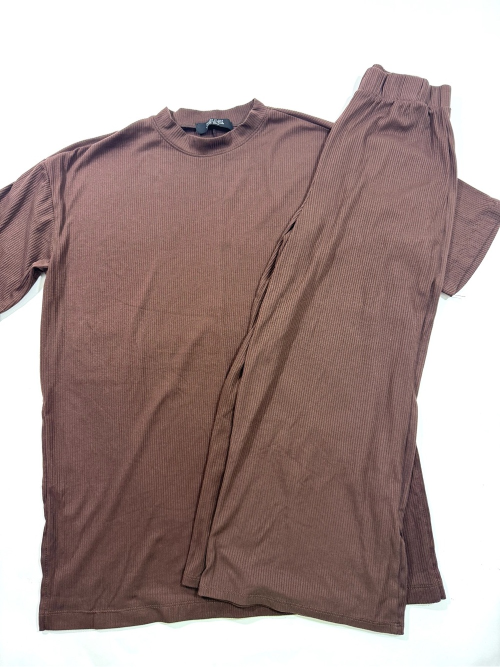 Dressed In Lala Lex Ribbed Playsuit Brown